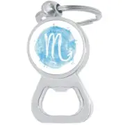 Watercolor Scorpio Bottle Opener Keychain - Metal Beer Bar Tool Key Ring