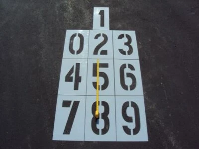 18" x 9" Parking Lot Number Stencils Larger Edge Distances. 1/8" (125 Mil) Mat'l