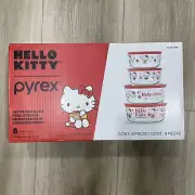 Hello Kitty Pyrex 8 Piece Food Storage Glass Set Limited USA MADE New In Box