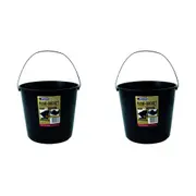 2x Homeleisure Reko Plastic Flexi Bucket Container w/ Handle Round 10L Black