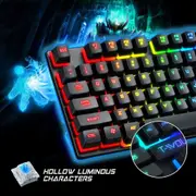 T6 Gaming Keyboard and Mouse Set for PC Laptop Rainbow Backlight Usb Ergonomic