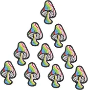 Homoyoyo 10Pcs Mushroom Sewing Patches Cute Applique Patches for Clothes Hats and DIY Projects for Mending and Decorating Apparel