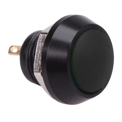 Black Button Momentary Vandal Resistant Push Switch 2A SPST