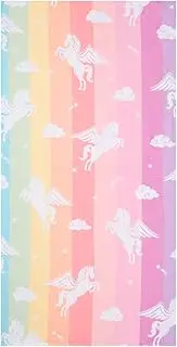 LIVILAN Small Unicorn Towel for Kids Girls, Pink Rainbow Beach Towel for Women Teens 24” x 48”,Lightweight Soft Microfiber Blanket, Quick Dry Sand Proof Thin Travel Pool Picnic Bath Towel Gifts