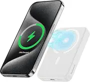 Baseus Mini Air Magnetic Wireless Charging Power Bank 6000mAh 20W, Ultra-Fast MagSafe Compatible, Portable Battery Pack for iPhone 15/14/13/12, Travel-Friendly Charger (Stellar White)