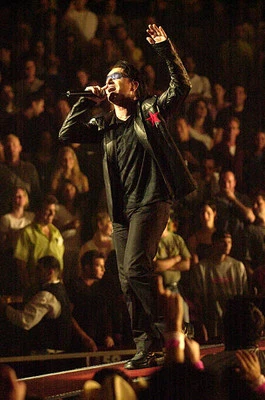 Bono of U2 at U2 Elevation Tour 2001 - NYC at Madison Square Garde- Old Photo 7