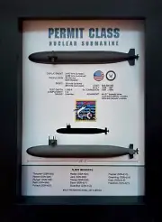 Permit Class Submarine Memorial Display Shadow Box, Thresher Class, 5.75" x 7.75