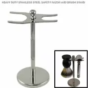 BARBER HEAVY DUTY STAINLESS STEEL SAFETY RAZOR/RAZORS & SHAVING BRUSH STAND GIFT