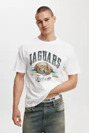 [Cotton On Men] Cotton On Men - NFL Loose Fit T-Shirt - Lcn nfl white/jacksonville jaguars football L LCN NFL WHITE/JACKSONVILLE JAGUARS FOOTBALL