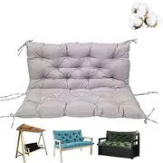 Outdoor Bench Cushion with Backrest Waterproof Porch Swing Cushion for 2 Seater 3 Seater Garden Furniture Replacement Seat Cushion with 8 Non-Slip Ties for Patio Furniture