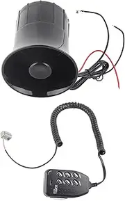 50W 120dB Car Loud Horn, 6 Sounds Emergency Warning Alarm Siren, Universal for 12V Auto Car Firefighting, Suitable for Various Cars and Vehicles, High‑Quality Metal and ABS