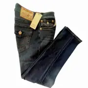 True Religion Geno Relaxed Slim Fit Straight Jean W30-32xL32 Damon Dark Wash NWT