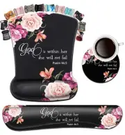 Keyboard Wrist Rest Pad and Ergonomic Mouse Pad Wrist Support Set Psalm 46:5 ...