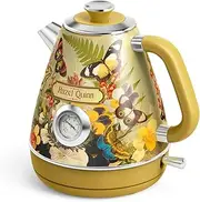 [Hazel Quinn] Jointly-Designed Electric Water Kettle, 304 Stainless Steel Food Grade, Dial Thermometer, Fast Boil, Kettle with Detachable Filter, 1.7 L, 2200 W, Chromatic, Retro Painted Design