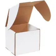 7 1/8" X 6 5/8" X 6 1/2" White Outside Tuck Mailers (25 Per Bundle)