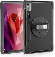 ZenRich Rugged Case for Lenovo Tab P12 12.7inch,Heavy Duty Shockproof Protective Case w/ [360 Rotating Kickstand] [Hand Strap][Shoulder Belt] for Lenovo Tab P12-TB370FU