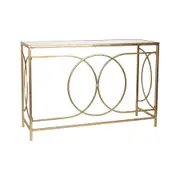 Gold Mirror Top Console Table - WH