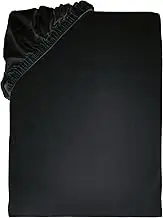 TOM TAILOR Jersey Bed Sheet Approx. 140-160 x 200 cm, 100% Cotton/Jersey, Black