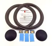 Fisher ST-456 SC80649 12" Woofer Foam Speaker Repair Kit w/ Shims & Dust Caps!