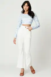 Multi Long Sleeve Tie Dye Jersey Open Back Top - Size XS, Women's Tshirt Crop