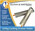 16" Heavy Duty Locking Drawer Slides 500lb Fridge Runners 406mm 227kg