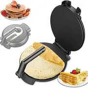 1400W Electric Roti Maker, Double-sided Heating Chapati Tortilla Pancake Maker, Non-Stick Coating Flat Bread Maker, Roti Press Tortilla Maker with Anti-scalding Handle for Crepe, Pancakes, Omelettes