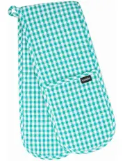 [Ladelle] Gingham Double Oven Mitt in Green