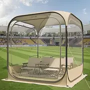 EAST OAK TPU Clear Sport Tent - Outdoor Tall Pop Up Bubble Tent with Sun Protect Sunshade & Waterproof Mat, Ventilated Stable Weatherproof Pods for Sport Events, Fishing