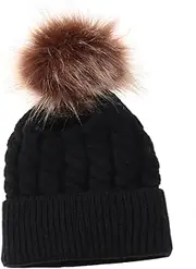 [WOFASHPURET] Knit Cap Warm Hat Thermal Hat Soft Hat Bonnet for Adorable Hat Cute Hat Hairball Hat Beanie Fleece Cap Funny Hats Hat Knitted Hat Fun Hats Knit Hat for Black
