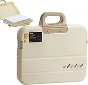[Generic] Document Organiser Bag - A4 Paper Storage Bag with Lock, Portable Document Bag, Waterproof Briefcase Bag, Portable Document Holder, File Storage Bag for Home, In