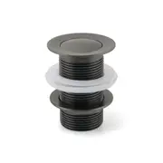Watermark 32mm Pop Up Push Waste Plug No Overflow Basin Sink Drain Gun Metal