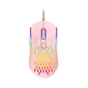 Laser Wired Gaming RGB LED Mouse 12800 DPI Optical For PC/Laptop Computer Pink