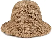 [Voilipex] Floppy Straw Sun Hat Foldable Packable Wide Brim Summer Beach Hat Crochet Bucket Hat for Women