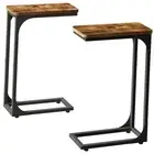 Narrow C Table Side Table Set of 2 - Slim Couch End Tables Skinny Thin Small