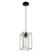 Loncino 1 light Pendant Black & Black Transparent 150mm - 49495