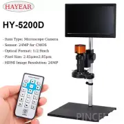 HAYEAR HY-5200D 24MP HDMI USB Industrial Microscope Camera+ 150X Lens 11.6" LCD