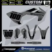 HUSQVARNA TC50 TC65 MOTOCROSS GRAPHICS CUSTOM MX GRAPHICS KIT 50 65 BLOK GRY/BLK