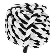 Natural Twisted Cotton Rope 1 Inch x 50 Feet Tug of War Rope, Black White