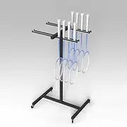 Tennis Racket Storage Rack,Commercial Gym Badminton Racket Holder, Floor Hanging Tennis Racquet Storage Rack with Wheels for Workout Room/Garage/School, Black, Sturdy Steel Frame