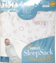 HALO SleepSack Swaddle Wearable Blanket Pink Hearts X's and O's NB Birth - 3 mos