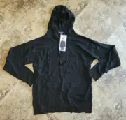 Womens Hilary Radley Long Sleeve Hoodie Shirt Black XS X-Small