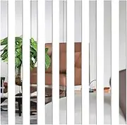 10 Pcs 5 * 20cm Mirror Wall Stickers Striped Design Mirror Art Tile Decal DIY Self Adhesive Wall Line Border Decals Removable Acrylic Mirror Sheets Wall Sticker Wall Stickers and Home Decor Supplies