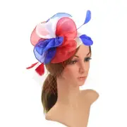 Women Flower Mesh Fascinators Headband Flapper Headpiece Hair Clip Elegant Retro