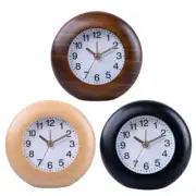 4.5" Round Alarm Clock, Desk Clock with Arabic Numerals, Noiseless Ticking