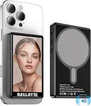 Bellatte Vlog Selfie Monitor Screen for iPhone & Android, 4K 30fps Recording, Wireless Screen Mirroring, Built-in Speaker, Magnetic Mount & Remote Control for Vlogging, Live Streaming, TikTok, YouTube
