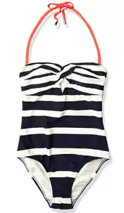 Ted Baker Women's Navy White Stripe One Piece Swimsuit Size 2 00206