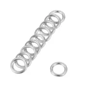 5mm Metal O Rings Non-Welded for Straps Bags Belts DIY Silver Tone 50pcs