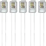 tunghey 5Pack RJ9 Cable 4P4C Phone Cord Telephone Cable RJ9 4P4C Male to Male Straight for Both Data and Voice (1m)