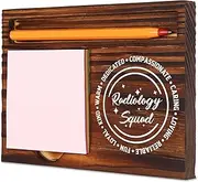 TRCENDE Radiology Squad Gift for Radiologic Technologists, Wooden Note Pad Holder with Pen Slot, Appreciation Desk Decor for Imaging Staff XBT45