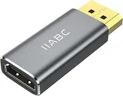 Displayport to HDMI Adapter，IIABC 4K 24K Gold Plated Displayport DP to HDMI Female Converter，Uni-Directional Display Port to HDMI Converter Compatible for Lenovo, HP, Dell &More- Grey